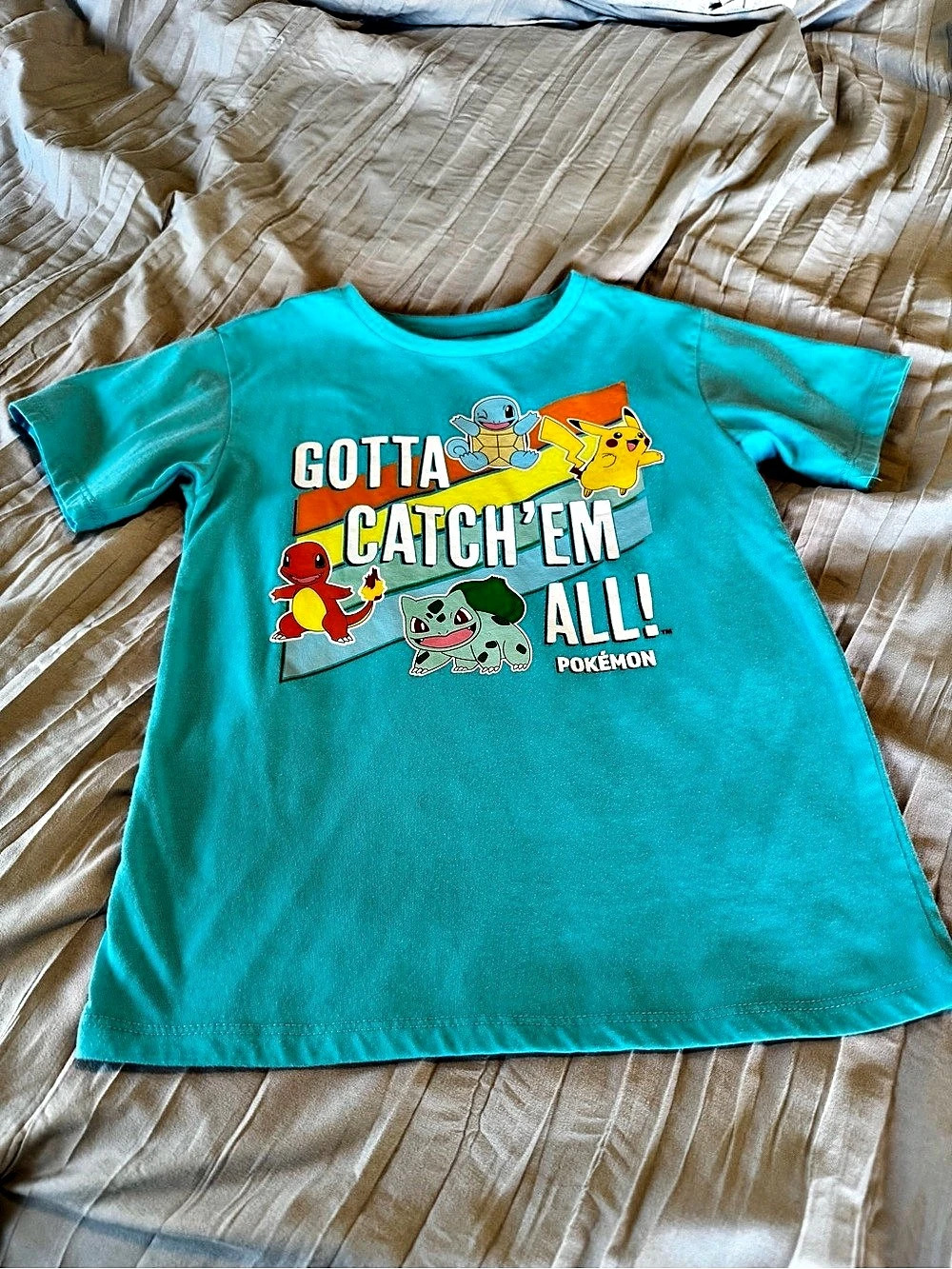Pokemon Gotta Catch 'Em All Starter Characters T-Shirt Boys 6 (6X) Blue